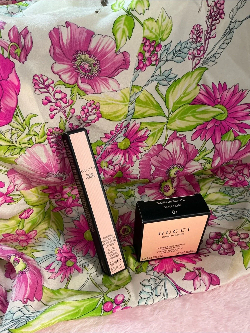 Gucci Beauty Blush Silky Rose 01 & Gloss à Lèvres Lip Gloss Bundle